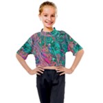 Green Pour Kids Mock Neck T-Shirt