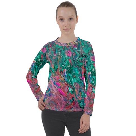 Green Pour Women s Long Sleeve Raglan T