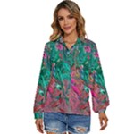 Green Pour Women s Long Sleeve Button Up Shirt