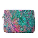 Green Pour 13  Vertical Laptop Sleeve Case With Pocket