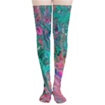 Green Pour Thigh High Stockings
