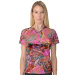 Collage  V-Neck Sport Mesh T-Shirt