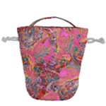 Collage  Drawstring Bucket Bag