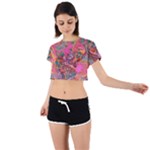 Collage  Tie Back Short Sleeve Crop T-Shirt