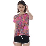 Collage  Short Sleeve Open Back T-Shirt