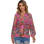 Collage  Women s Long Sleeve Button Up Shirt