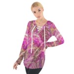 Pink blend Tie Up T-Shirt