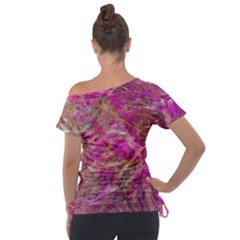 Off Shoulder Tie-Up T-Shirt 