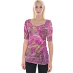 Pink blend Wide Neckline T-Shirt