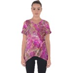 Pink blend Cut Out Side Drop T-Shirt