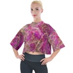 Pink blend Mock Neck T-Shirt