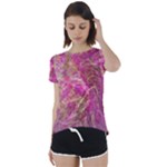 Pink blend Short Sleeve Open Back T-Shirt