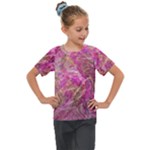 Pink blend Kids  Mesh Piece T-Shirt