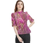 Pink blend Frill Neck Blouse