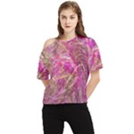 Pink blend One Shoulder Cut Out T-Shirt
