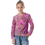 Pink blend Kids  Long Sleeve T-Shirt with Frill 