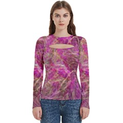 Pink blend Women s Cut Out Long Sleeve T