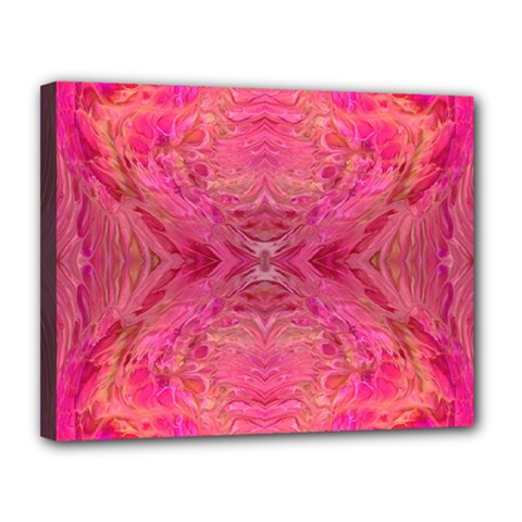 Pink Pour  Canvas 14  x 11  (Stretched) from ArtsNow.com
