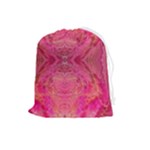Pink Pour  Drawstring Pouch (Large)