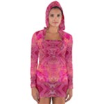 Pink Pour  Long Sleeve Hooded T-shirt