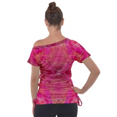 Off Shoulder Tie-Up T-Shirt 
