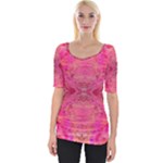 Pink Pour  Wide Neckline T-Shirt