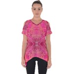 Pink Pour  Cut Out Side Drop T-Shirt