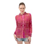 Pink Pour  Long Sleeve Chiffon Shirt