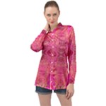 Pink Pour  Long Sleeve Satin Shirt