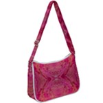 Pink Pour  Zip Up Shoulder Bag