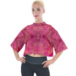 Pink Pour  Mock Neck T-Shirt