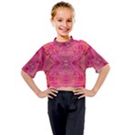 Pink Pour  Kids Mock Neck T-Shirt