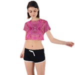 Pink Pour  Tie Back Short Sleeve Crop T-Shirt