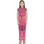 Pink Pour  Kids  Sleeveless Ruffle Edge Band Collar Chiffon One Piece