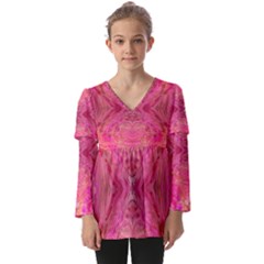 Kids  V Neck Casual Top 