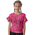 Pink Pour  Kids  Cut Out Flutter Sleeves