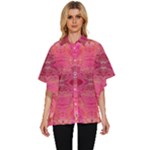 Pink Pour  Women s Batwing Button Up Shirt