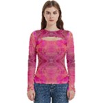 Pink Pour  Women s Cut Out Long Sleeve T-Shirt