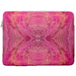 Pink Pour  17  Vertical Laptop Sleeve Case With Pocket