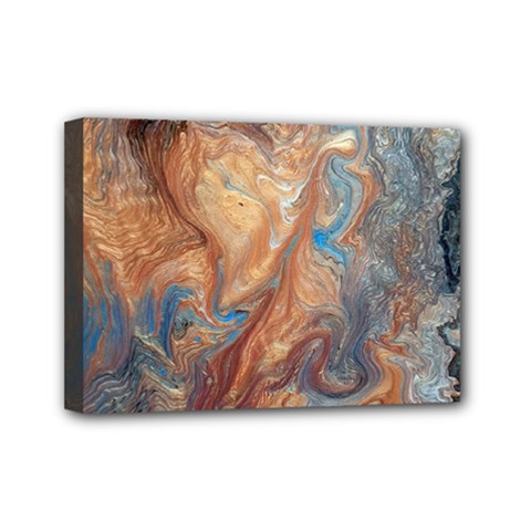 Blue flow Mini Canvas 7  x 5  (Stretched) from ArtsNow.com