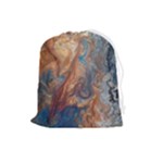 Blue flow Drawstring Pouch (Large)