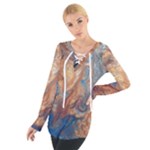 Blue flow Tie Up T-Shirt