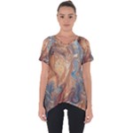 Blue flow Cut Out Side Drop T-Shirt
