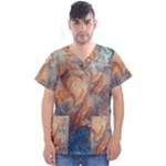 Blue flow Men s V-Neck Scrub Top