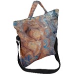 Blue flow Fold Over Handle Tote Bag