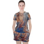 Blue flow Women s T-Shirt and Shorts Set
