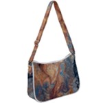 Blue flow Zip Up Shoulder Bag