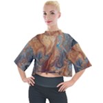 Blue flow Mock Neck T-Shirt