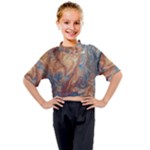 Blue flow Kids Mock Neck T-Shirt