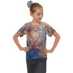 Blue flow Kids  Mesh Piece T-Shirt